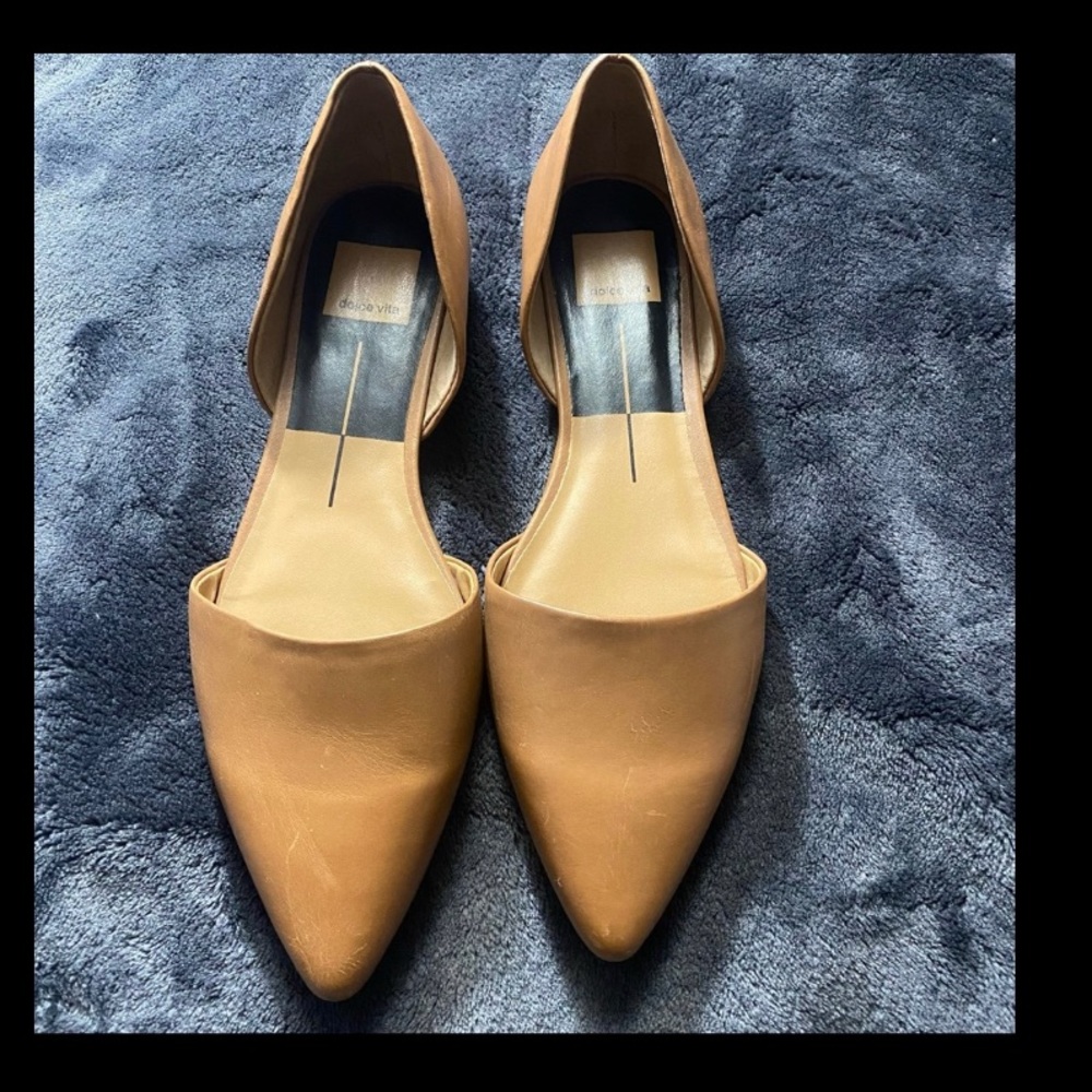 Dolce Vita Tan D’ Orsay Leather Flat